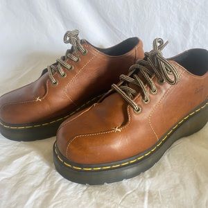 Dr. Martens brown leather wedge shoe